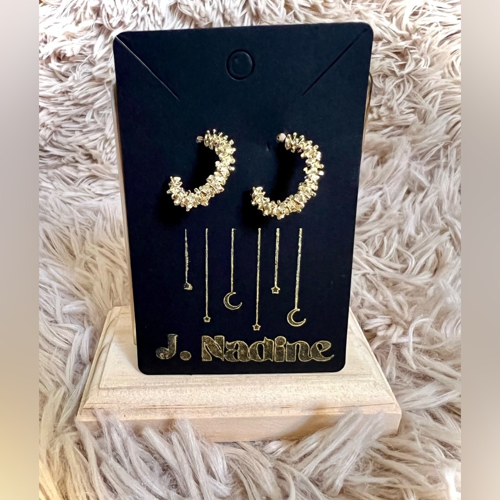 2 for $12 Gold Textured Hoops